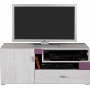 TV stolek Next  NX12 Barva korpusu: Borovice bílá/Fialová