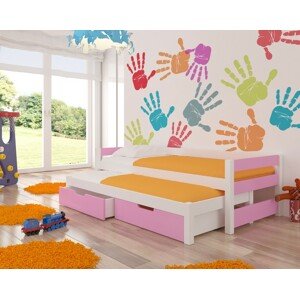 Dětská postel Fraga s přistýlkou Barva korpusu: Růžová