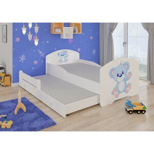 Dětská postel s obrázky - čelo Pepe II Rozměr: 160 x 80 cm, Obrázek: Méďa