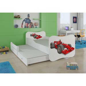 Dětská postel s obrázky - čelo Gonzalo II Rozměr: 160 x 80 cm, Obrázek: Formule