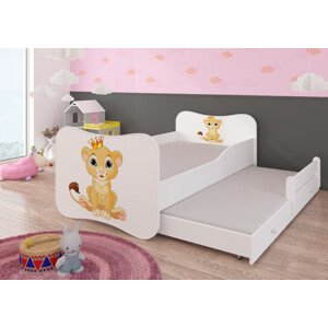 Dětská postel s obrázky - čelo Gonzalo II Rozměr: 160 x 80 cm, Obrázek: Simba
