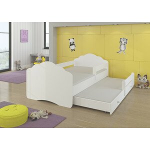 Dětská postel s obrázky - čelo Casimo II bar Rozměr: 160 x 80 cm, Obrázek: Bílá