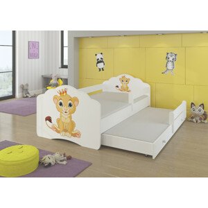 Dětská postel s obrázky - čelo Casimo II bar Rozměr: 160 x 80 cm, Obrázek: Simba