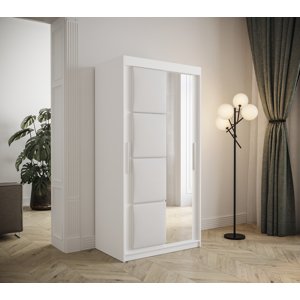 Šatní skříň Abi Tapi 2 Barva korpusu: Bílá, Rozměry: 120 cm, Dveře: Bílá koženka