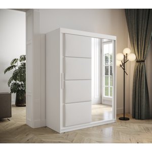 Šatní skříň Abi Tapi 2 Barva korpusu: Bílá, Rozměry: 150 cm, Dveře: Bílá koženka