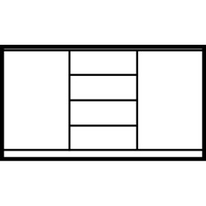 Ložnice Dubaj Barva korpusu: Bílá + černé sklo, Varianty: Komoda