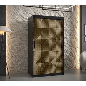 Šatní skříň Abi Kair 1 Barva korpusu: Černá, Rozměry: 100 cm, Dveře: Kair - celá grafika