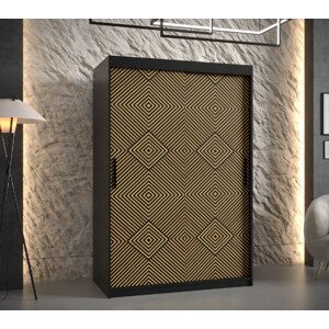 Šatní skříň Abi Kair 1 Barva korpusu: Černá, Rozměry: 120 cm, Dveře: Kair - celá grafika