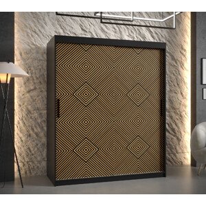 Šatní skříň Abi Kair 1 Barva korpusu: Černá, Rozměry: 150 cm, Dveře: Kair - celá grafika