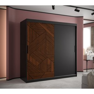 Šatní skříň Abi Marsylia Barva korpusu: Černá, Rozměry: 180 cm, Dveře: Marsylia + černá
