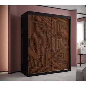 Šatní skříň Abi Marsylia 1 Barva korpusu: Černá, Rozměry: 150 cm, Dveře: Marsylia - celá grafika