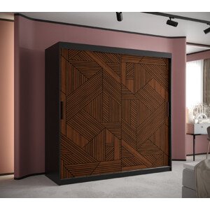 Šatní skříň Abi Marsylia 1 Barva korpusu: Černá, Rozměry: 180 cm, Dveře: Marsylia - celá grafika