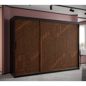 Šatní skříň Abi Marsylia 1 Barva korpusu: Černá, Rozměry: 250 cm, Dveře: Marsylia - celá grafika