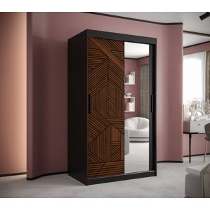 Šatní skříň Abi Marsylia 2 Barva korpusu: Černá, Rozměry: 100 cm, Dveře: Marsylia + zrcadlo