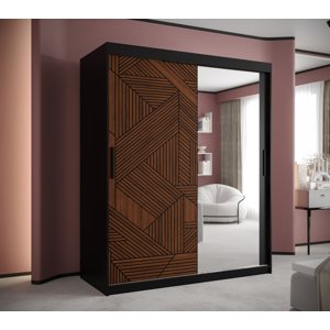 Šatní skříň Abi Marsylia 2 Barva korpusu: Černá, Rozměry: 150 cm, Dveře: Marsylia + zrcadlo