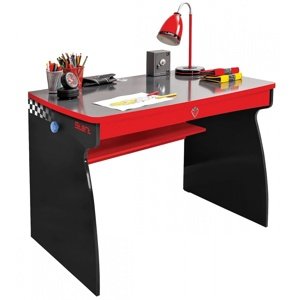 Dětský psací stůl rally - červená/černá