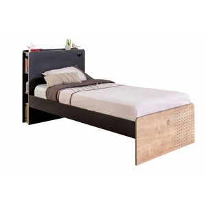 Studentská postel 120x200cm sirius - dub černý/dub zlatý