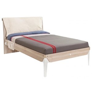 Studentská postel 120x200cm s polštářem veronica - dub světlý/bílá