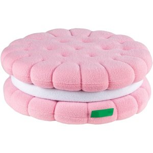 Dekorační polštářek sušenka - růžová/bílá