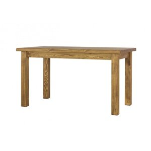 Dřevěný selský stůl 90x160 mes 13 a s hladkou deskou - k03 bílá patina