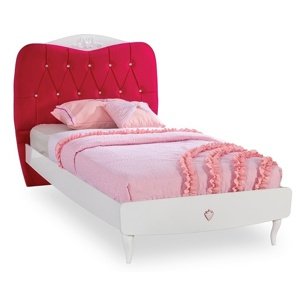 Dětská postel rosie 100x200cm - bílá/rubínová