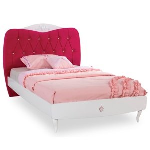 Studentská postel 120x200cm rosie - bílá/rubínová