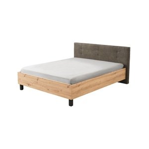 Manželská postel 160x200cm ciri – dub artisan/šedá/černá