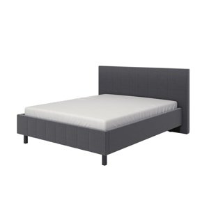 Manželská postel 160x200cm camilla – tm. šedá/černé nohy