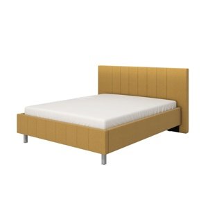 Manželská postel 160x200cm camilla – žlutá/šedé nohy