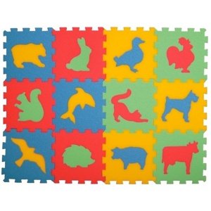 Pěnový koberec- zvířata, 12 dílků